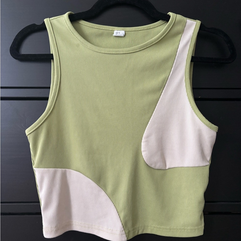 Stylish Green and Cream Women's Top